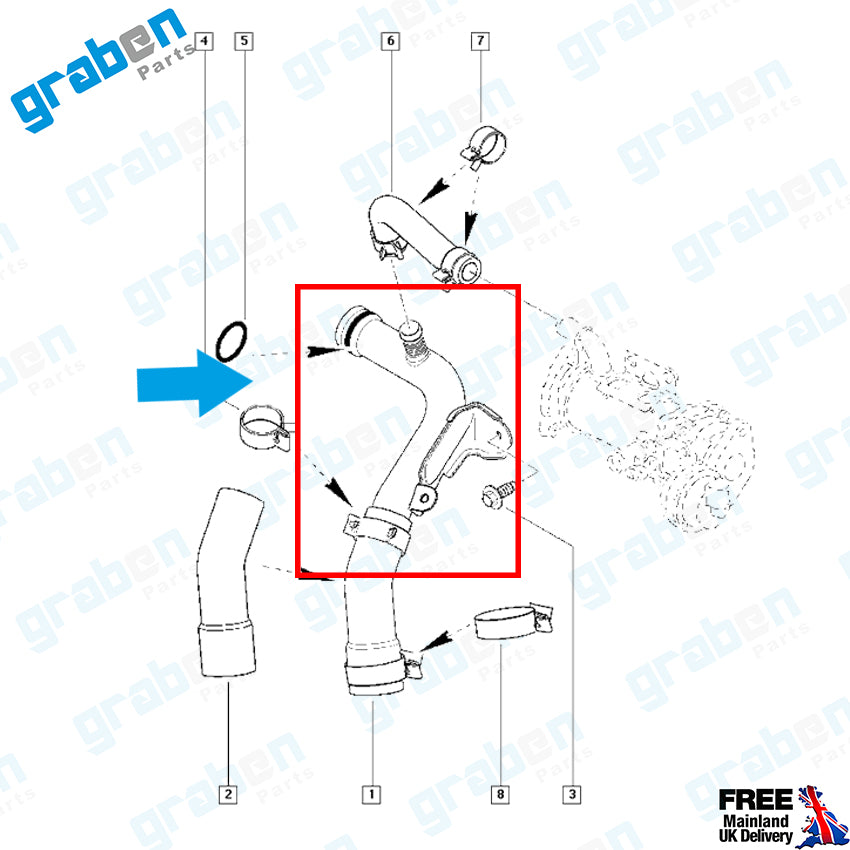 COOLANT WATER HOSE PIPE FOR RENAULT TRAFIC II / OPEL VAUXHALL VIVARO A / NISSAN PRIMASTAR 2.0 DCI 8200801589