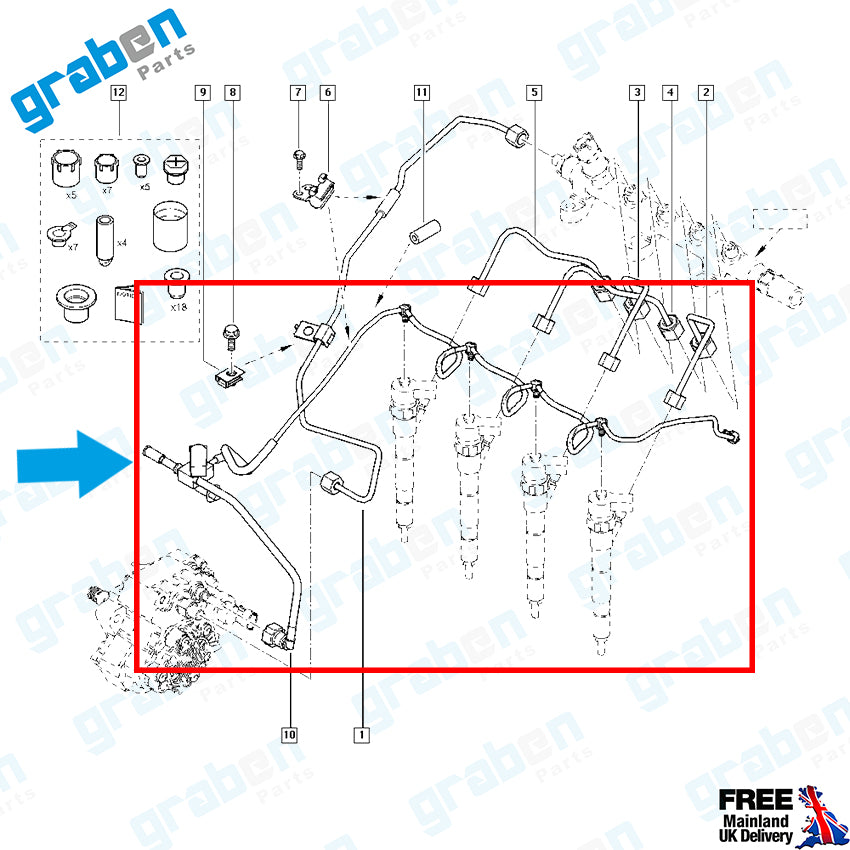 FUEL PIPE FOR RENAULT MASTER II TRAFIC II OPEL VAUXHALL VIVARO A  MOVANO A 2.5 DCI 8200589142
8200274710
8200445124
4416761
93189199
4430030
93161330