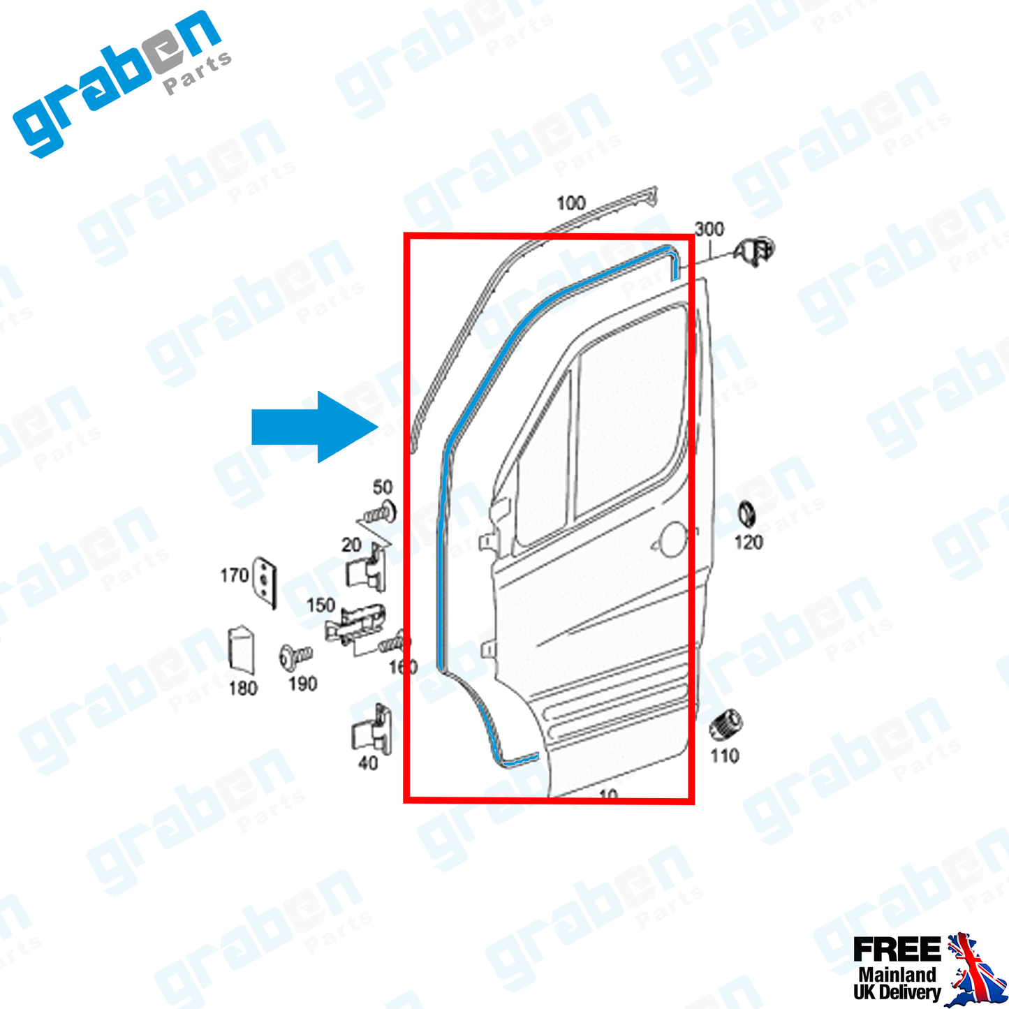 Front Door Rubber Seal Weatherstrip For Vw Crafter / Sprinter 2006-2015 LH / RH
