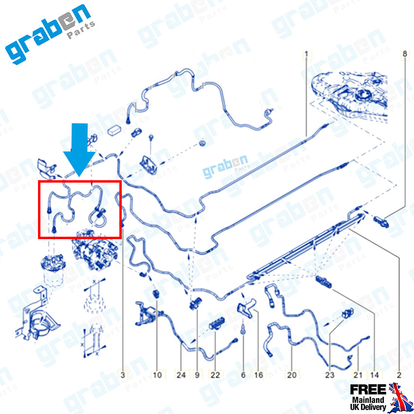 Grabenparts_Fuel Pipe For Dacia Dokker Dacia Logan II Dacia Sandero II 1.5 Dci 175061314R_