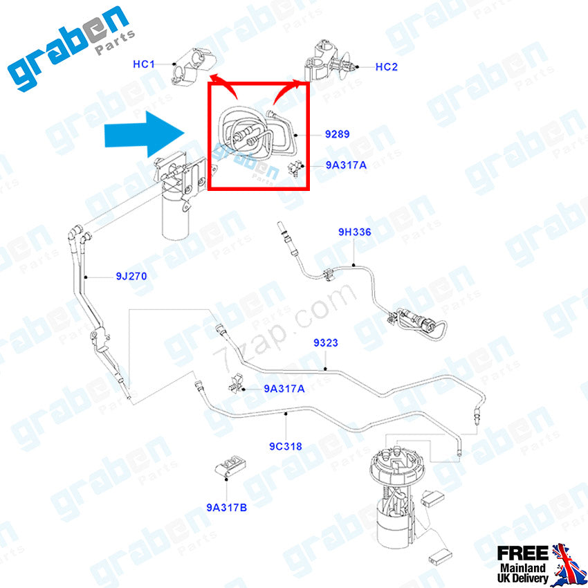Grabenparts_Fuel Pipe For Ford Transit 2.2 TDCI RHD FWD 2006-2014 CC119289AD 1866621_