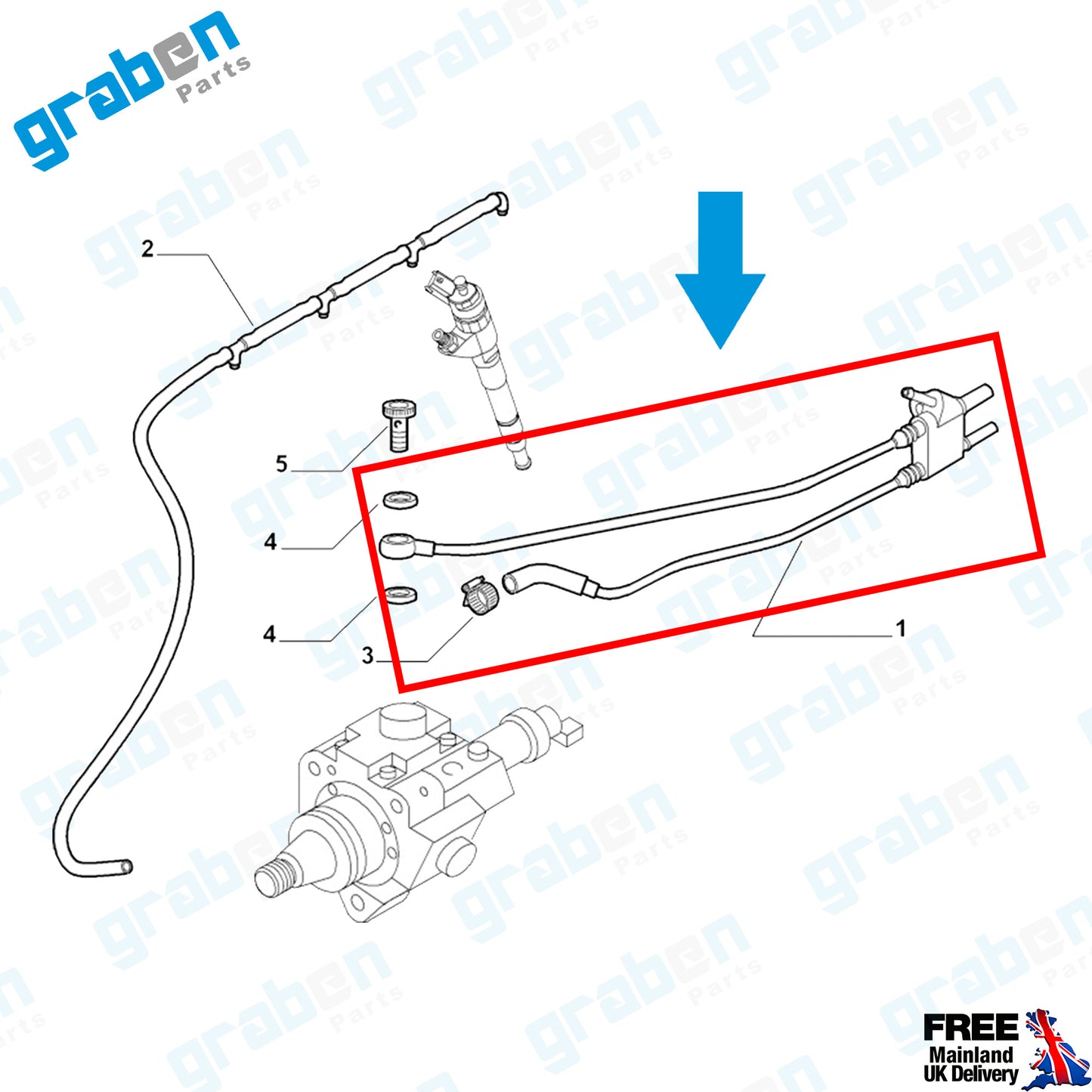 Grabenparts_Fuel Pipe Hose For Fiat Ducato Iveco Daily V 2.3 Diesel 504375094 68133406AA_