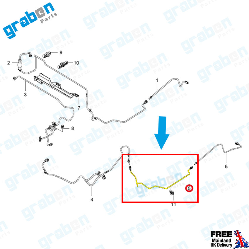 Grabenparts_Fuel Tank Hose For Vauxhall Movano B 2.3 CDTI / Master III 2.3 dCi 8200731132_