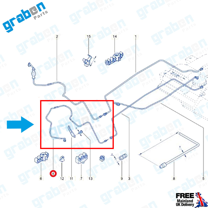 Grabenparts_Fuel Tank Pipe For Opel Vauxhall Vivaro A / Renault Trafic II 8200505328 GM 93857419_