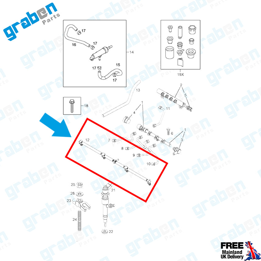 Grabenparts_Injector Leak-Off Return Pipe For Astra H 1.9 CDTI / Astra J 2.0 CDTI 55575334_