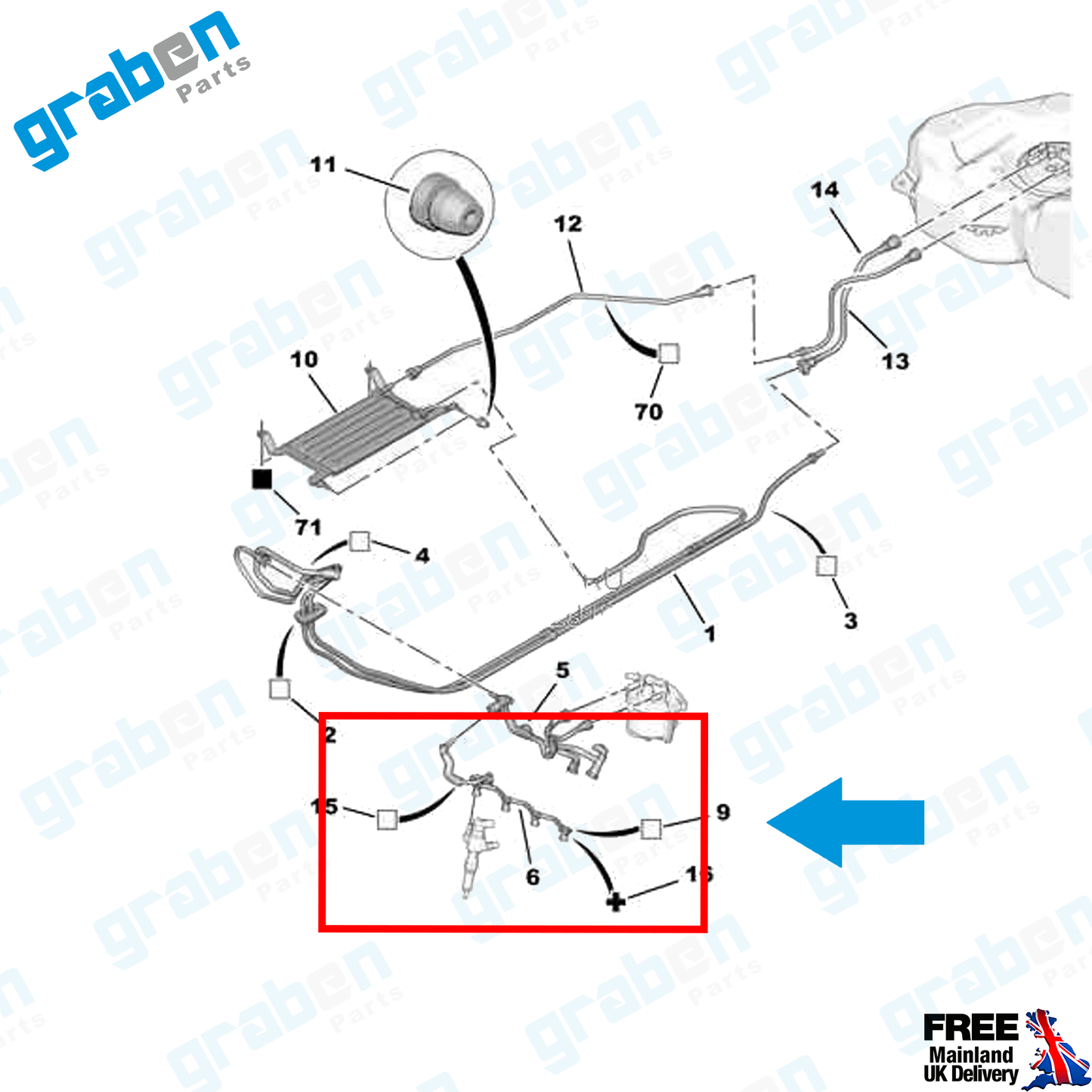 Grabenparts_Injector Leak-Off Return Pipe For Peugeot / Citroen 1.6 HDI 115 HP 1574.HX_