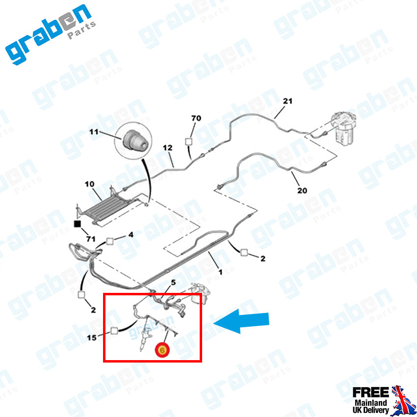 Grabenparts_Injector Leak Off Return Pipe For Citroën Berlingo / Partner 1.6 HDI 9676245280_