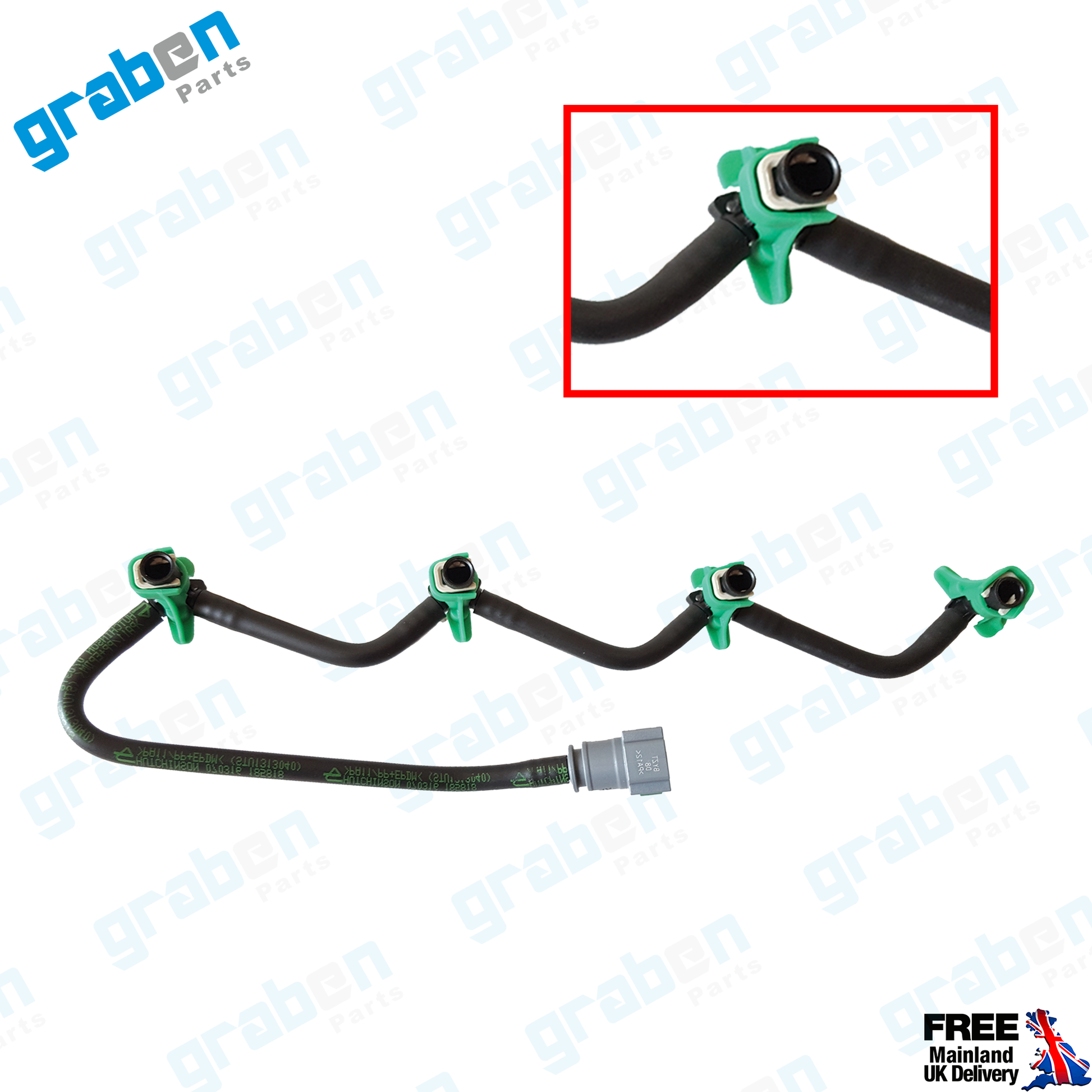 Grabenparts_Injector Leak Off Return Pipe For Focus III / Transit Connect 1.6 TDCI AV6Q9K022AB 1746271_