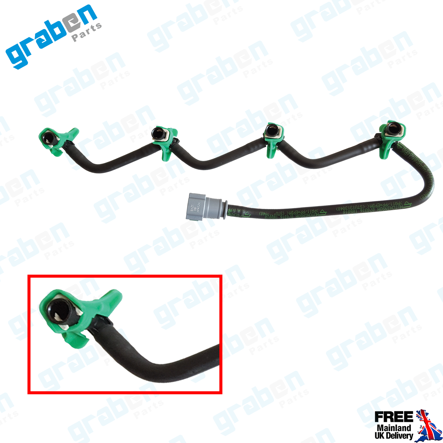 Grabenparts_Injector Leak Off Return Pipe For Focus III / Transit Connect 1.6 TDCI AV6Q9K022AB 1746271_