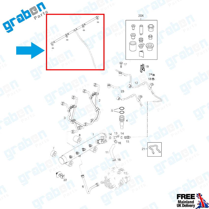 Grabenparts_Injector Leak Off Return Pipe For Opel Astra G / Astra H 1.7CDTI 97360425_