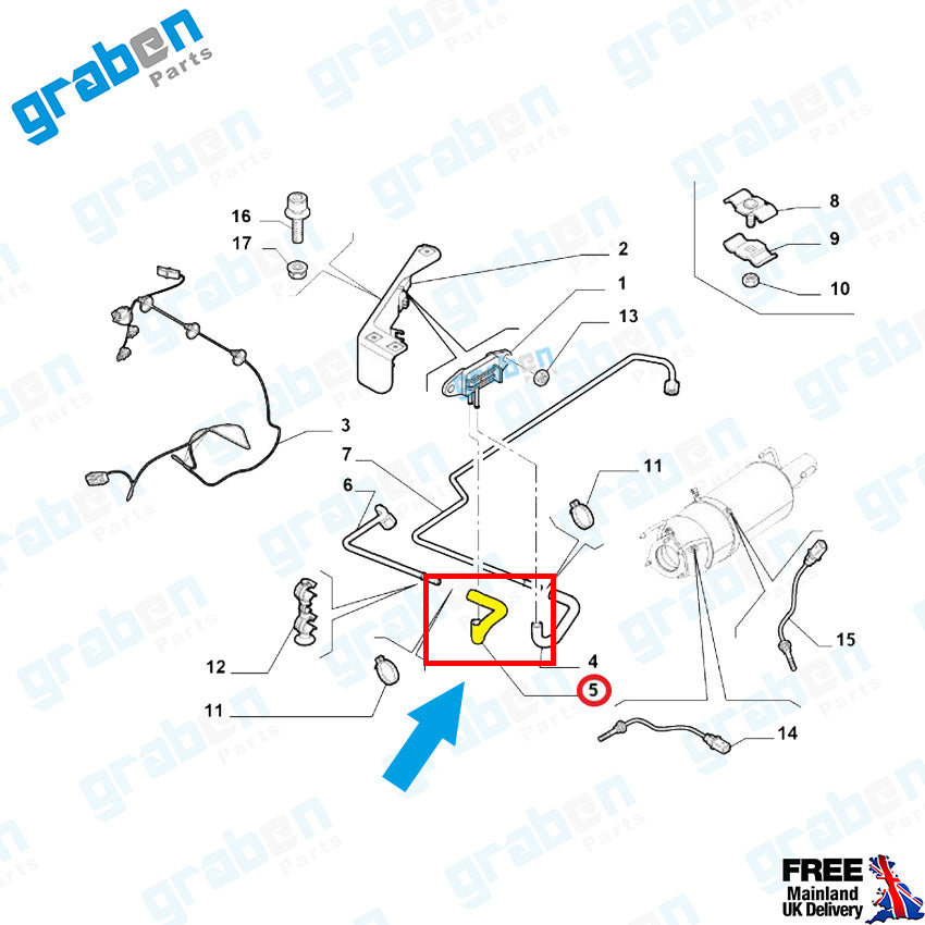 Grabenparts_Pressure Sensor Hose For Peugeot Boxer / Fiat Ducato 3.0 D 1356541080 1618.EW_