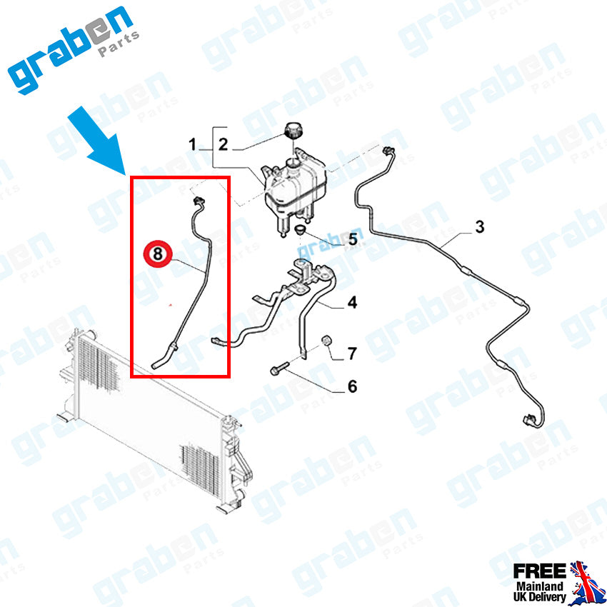 Grabenparts_Spare Water Tank Pipe For Peugeot Boxer / Fiat Ducato 2.0D 1379291080 1617303280_