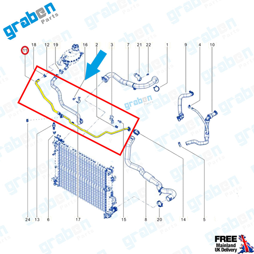 Grabenparts_Spare Water Tank Pipe For Renault Clio IV / Captur 1.2 Petrol 217414459R_
