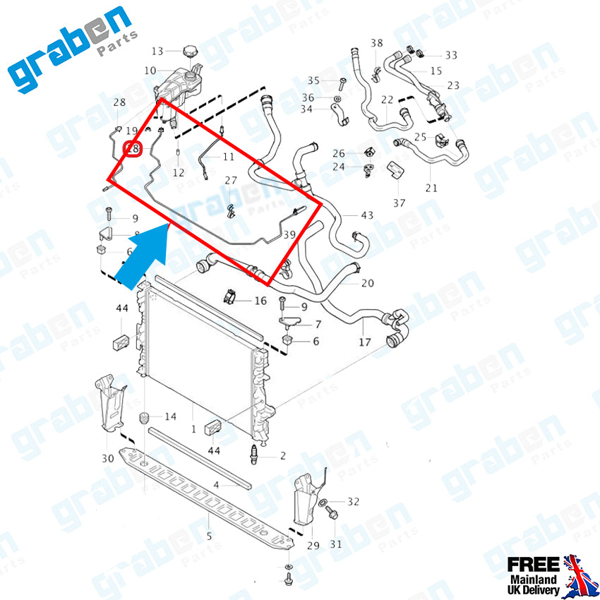 Grabenparts_Spare Water Tank Pipe For Volvo S60 II / S80 II / V60 / V70 XC60 2.0 T 31202748_