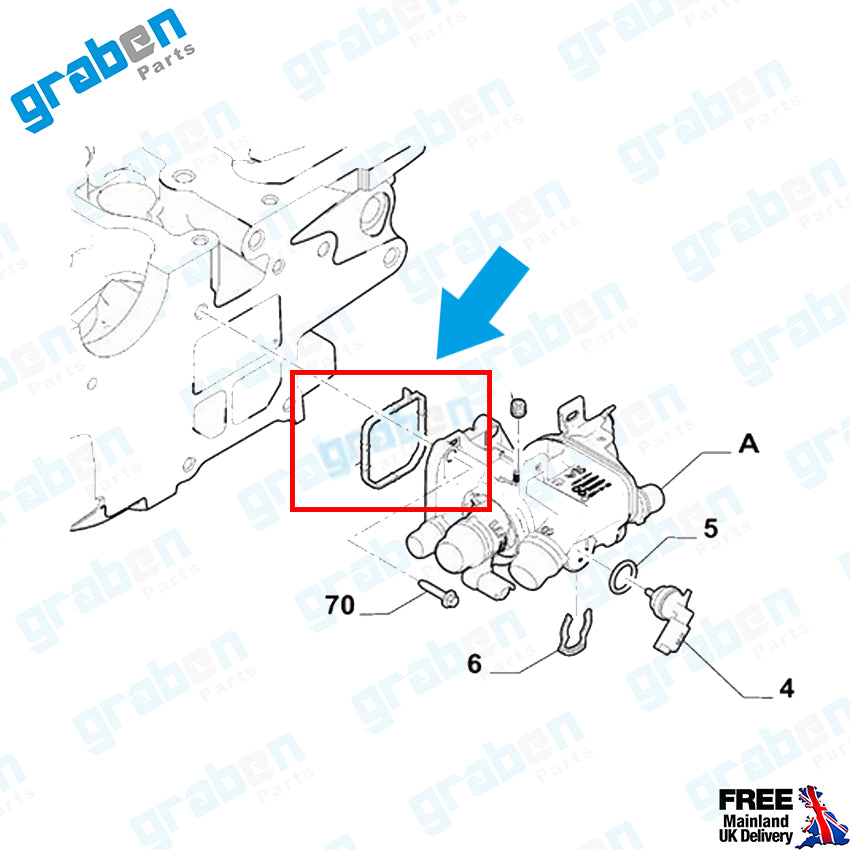 Grabenparts_Thermostat Body Gasket For Vauxhall Corsa V / Astra VIII 1.2 3639914 9802853980_
