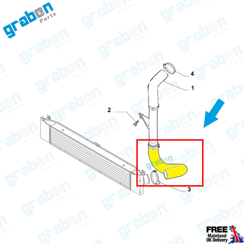 Grabenparts_Turbo Intercooler Hose Pipe For Ducato III 2.3 JTD 2006+ 1366816080_