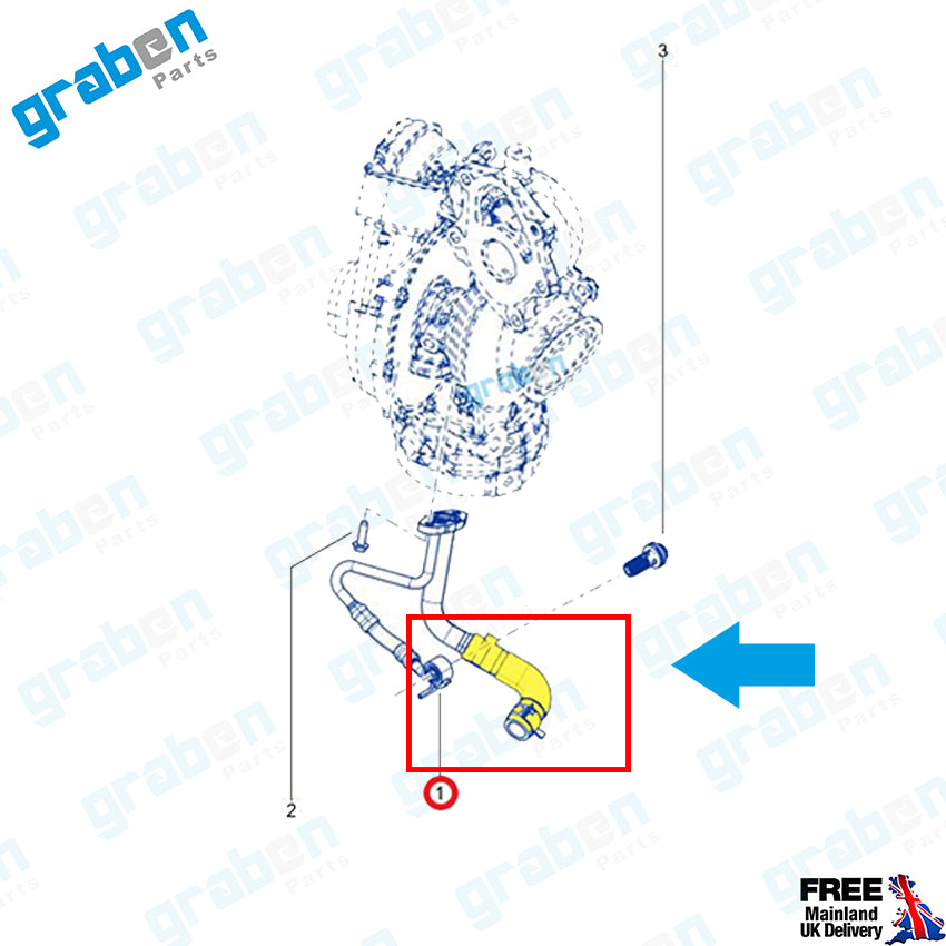 Grabenparts_Turbo Lubrication Pipe For Vauxhall Movano MkII B 2.3 Cdti 151925639R GM 95518966_
