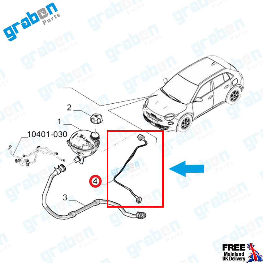 Grabenparts_Water Tank Pipe For Opel Corsa V (F) / Peugeot 2008 II 1.2 1.5 DIESEL 982434638_