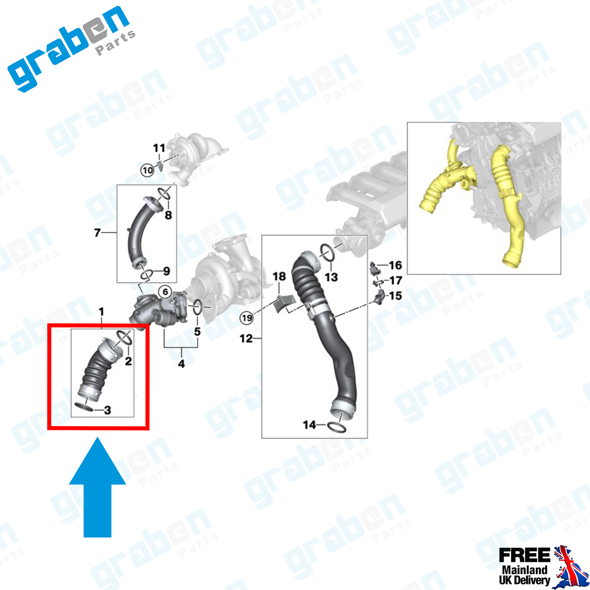 SILICONE INTERCOOLER TURBO HOSE FOR BMW X5 X6 3.0D 3.5D 11617799873