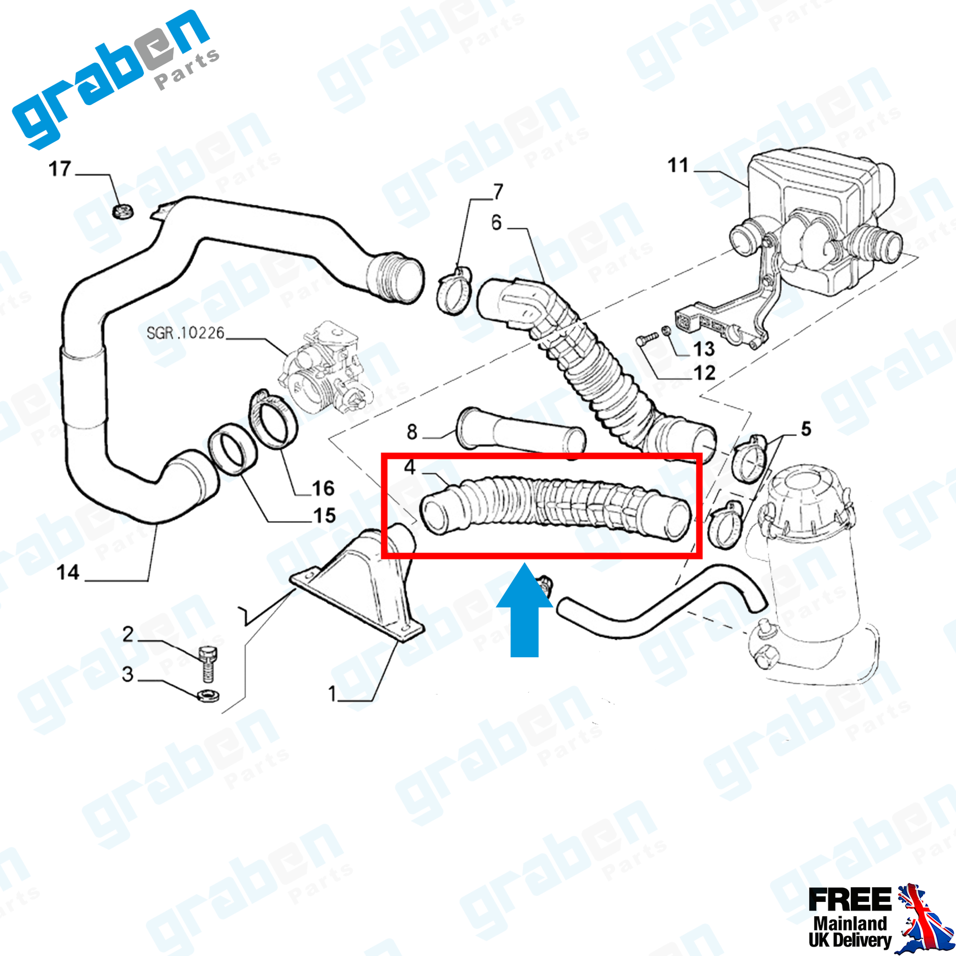 AIR FILTER HOSE FOR FIAT DUCATO / PEUGEOT BOXER / CITROEN JUMPER I-II 21312257080 1426.H3