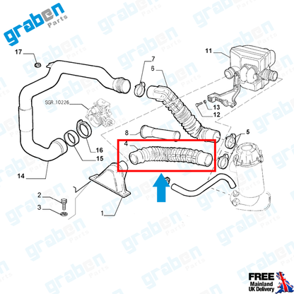 AIR FILTER HOSE FOR FIAT DUCATO / PEUGEOT BOXER / CITROEN JUMPER I-II 21312257080 1426.H3
