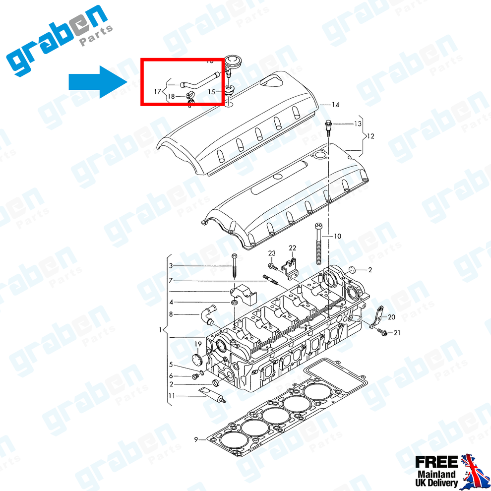 BREATHER HOSE PIPE FOR VOLKSWAGEN TRANSPORTER MK5 2.5 TDi 070103474B ...
