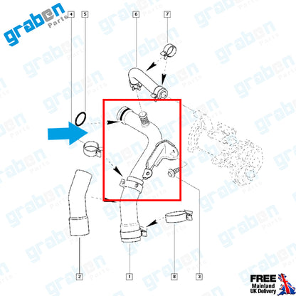 COOLANT WATER HOSE PIPE FOR RENAULT TRAFIC II / OPEL VAUXHALL VIVARO A / NISSAN PRIMASTAR 2.0 DCI 8200801589
