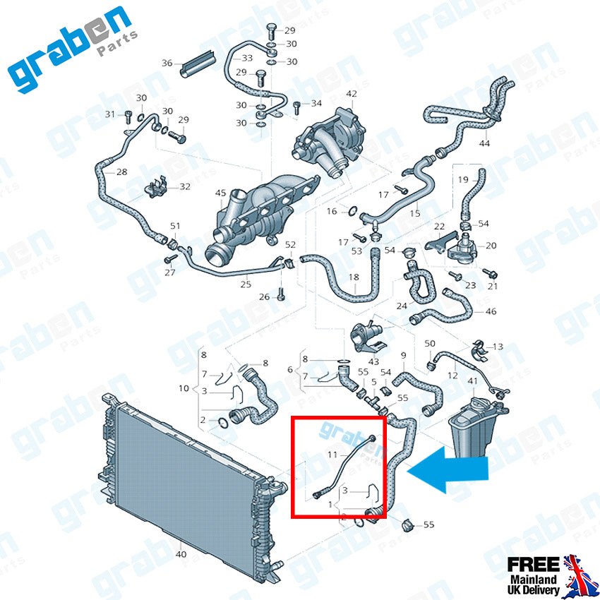 COOLING WATER PIPE FOR AUDI A4 A5 QUATTRO 2.0 L  8K0121081AB 