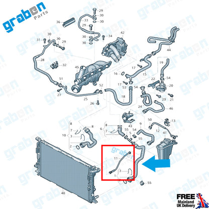 COOLING WATER PIPE FOR AUDI A4 A5 S4 S5 8K0121081BB