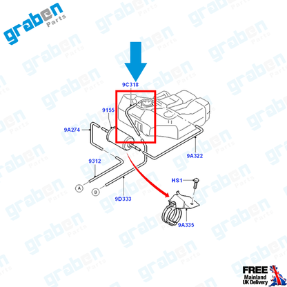FUEL HOSE PIPE FOR FORD FOCUS 98AB9C318AK 1333261 98AB9C318AJ 1311176