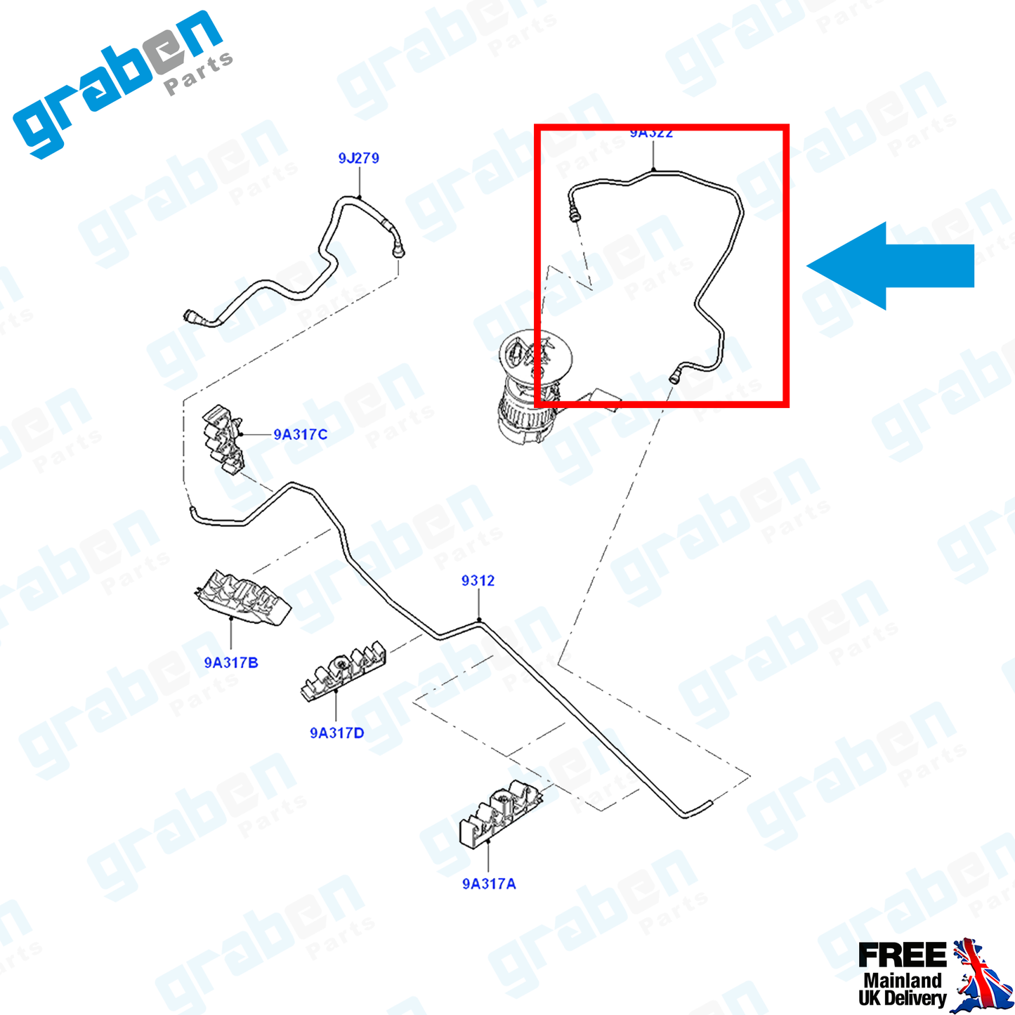 FUEL HOSE PIPE FOR FORD FOCUS II C-MAX 3M519A322AG 1321894 