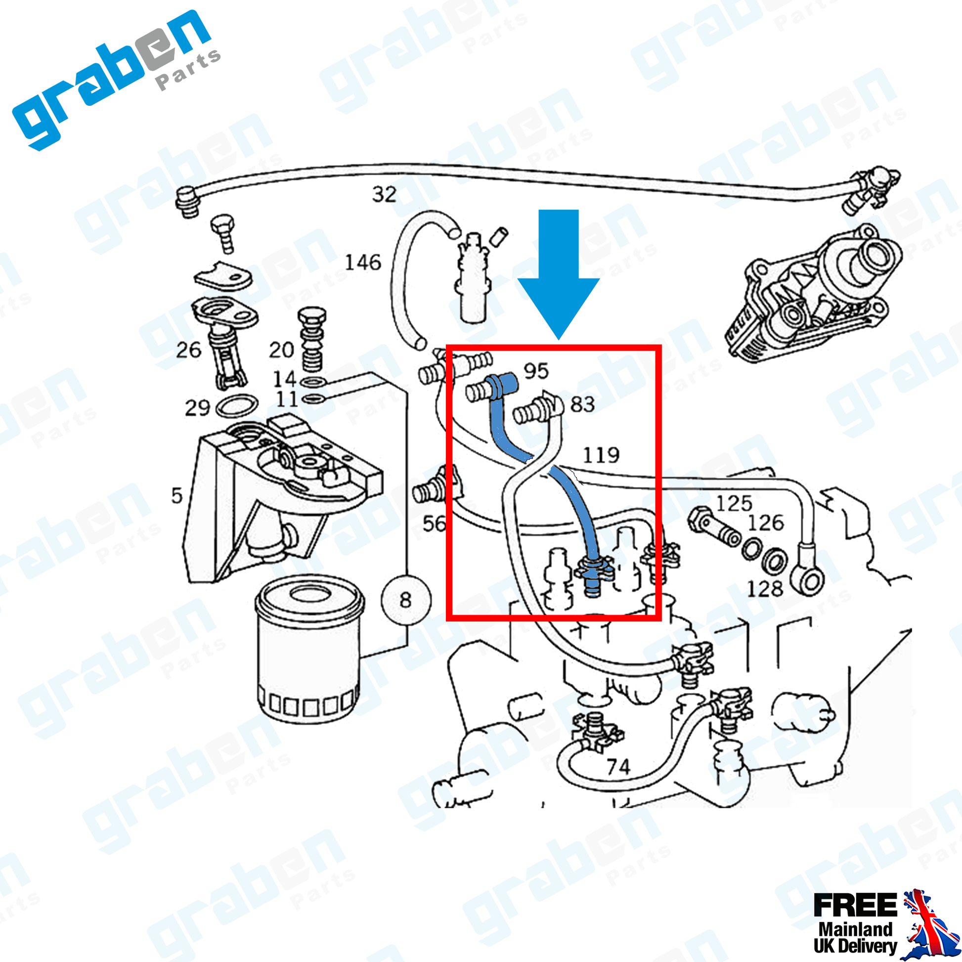 FUEL HOSE PIPE FOR MERCEDES C-CLASS E-CLASS A6050701532 A6050700632 
