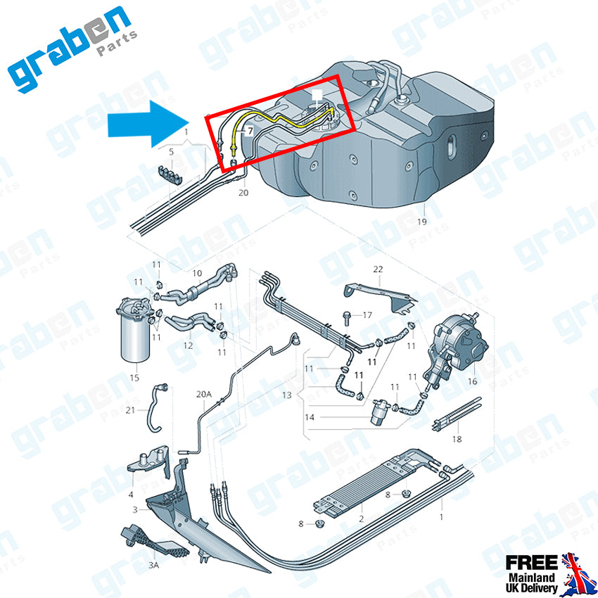 FUEL PIPE FOR AUDI A3 VOLKSWAGEN GOLF SEAT LEON 1K0201294C