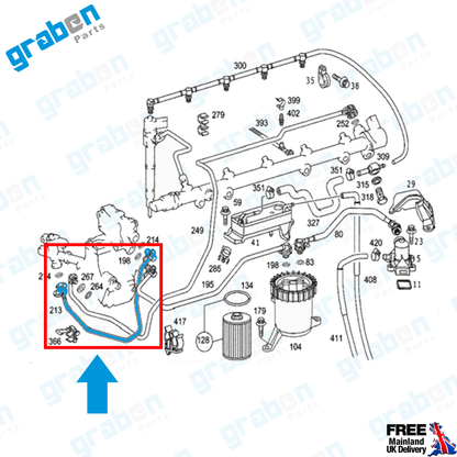 FUEL PIPE FOR MERCEDES-BENZ C-CLASS 200 220 270 CDI A6110703432
