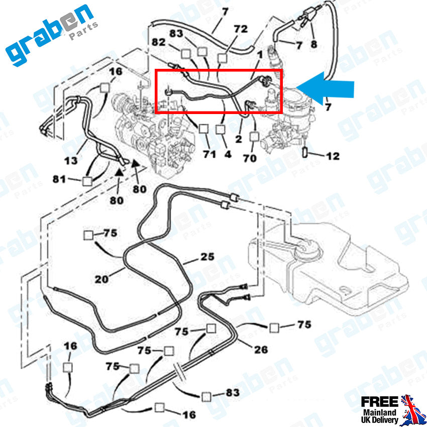 FUEL PIPE FOR PEUGEOT 206 / 306 / PARTNER / CITROEN BERLINGO 1.9 D 1573.YG