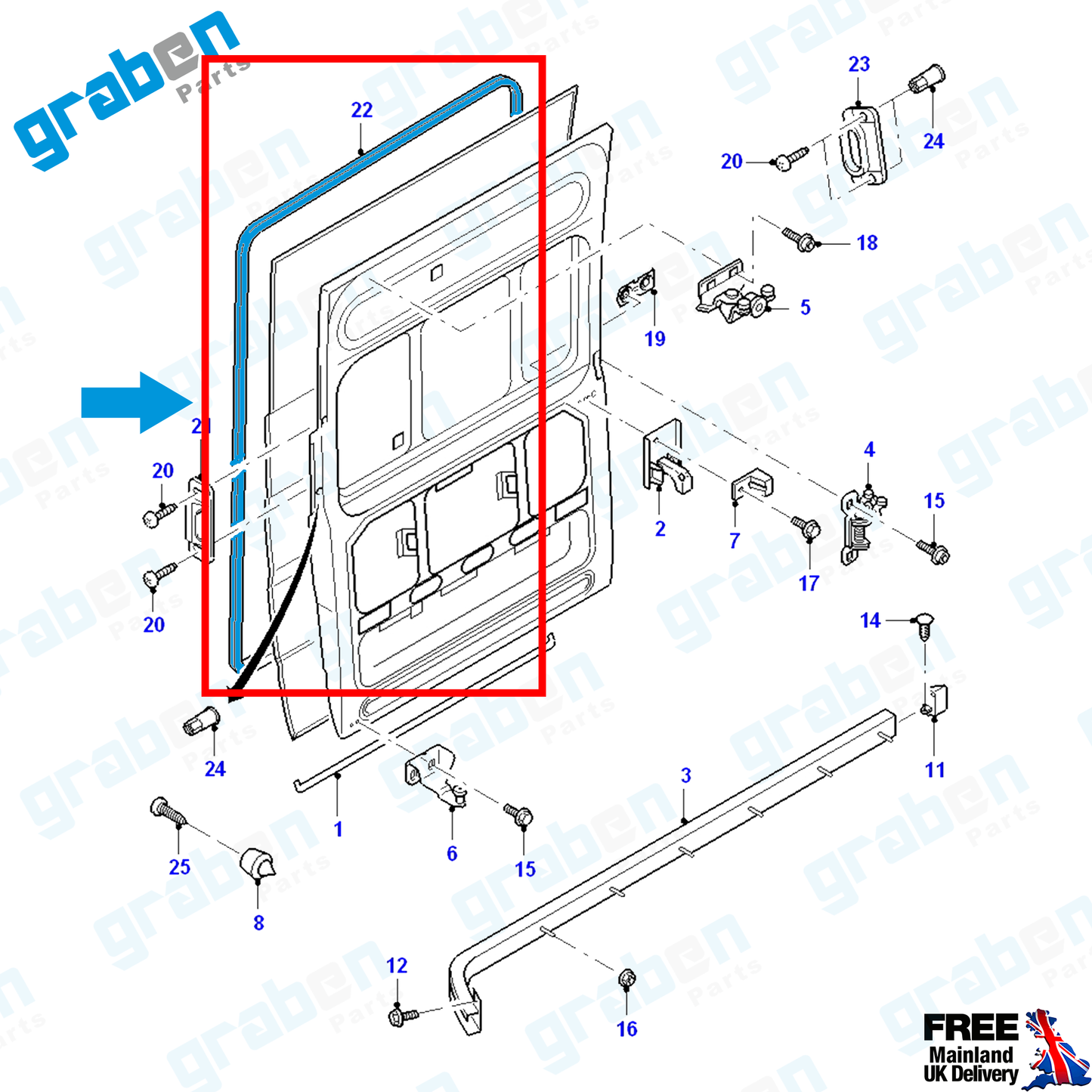 RIGHT / LEFT SLIDING DOOR WEATHERSTRIP RUBBER SEAL FOR FORD TRANSIT MK6 V184 2000-2006