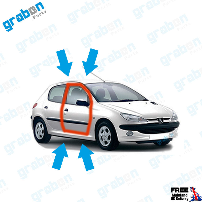 RIGHT / LEFT FRONT DOOR WEATHERSTRIP RUBBER SEAL FOR PEUGEOT 206 1998-2012