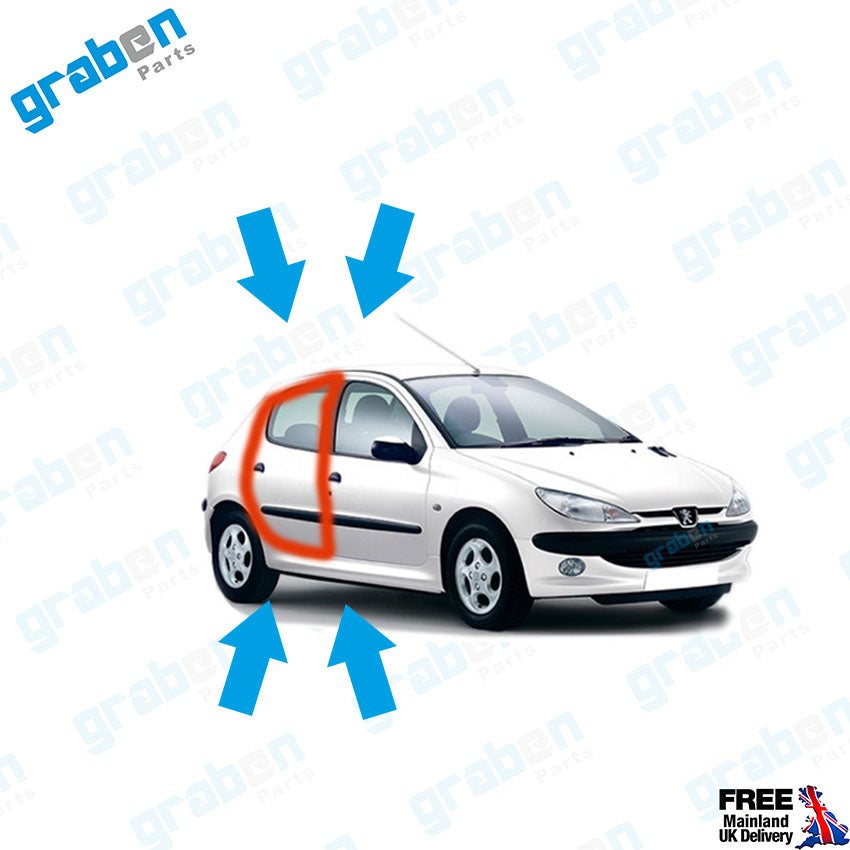 RIGHT / LEFT REAR DOOR WEATHERSTRIP RUBBER SEAL FOR PEUGEOT 206 1998-2012