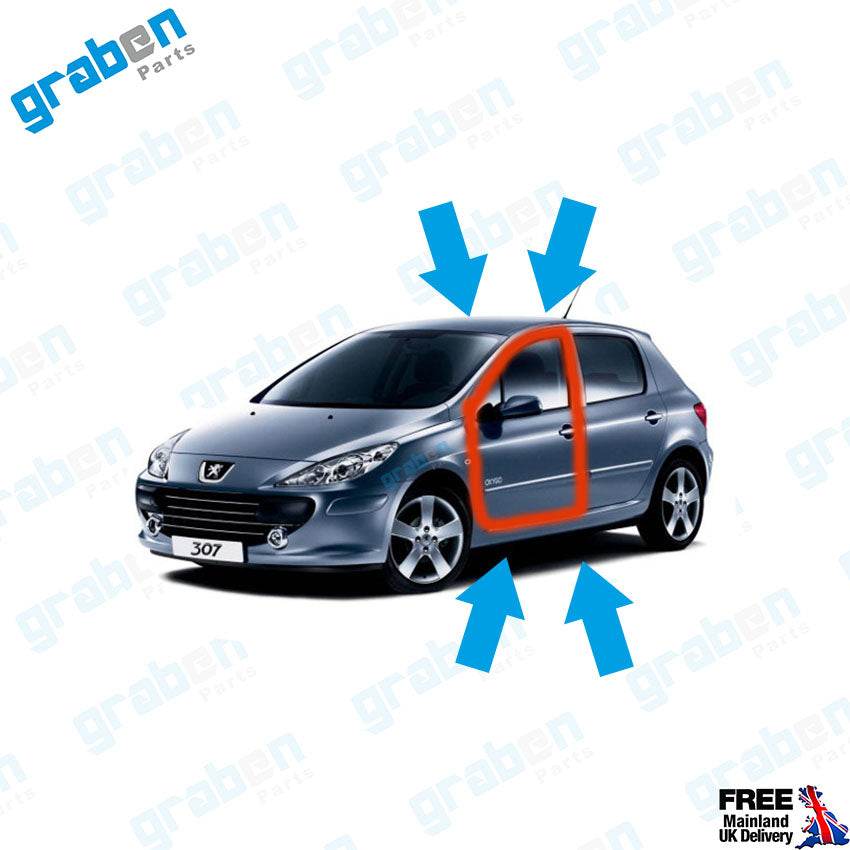 RIGHT / LEFT FRONT DOOR WEATHERSTRIP RUBBER SEAL FOR PEUGEOT 307 2001-2008