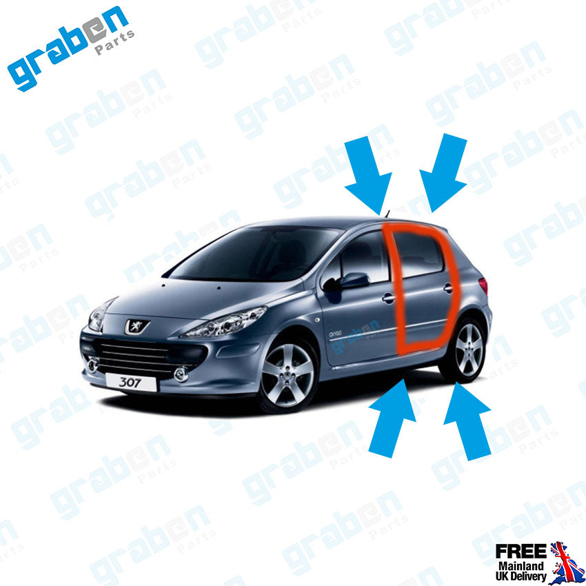 RIGHT / LEFT REAR DOOR WEATHERSTRIP RUBBER SEAL FOR PEUGEOT 307 2001-2008