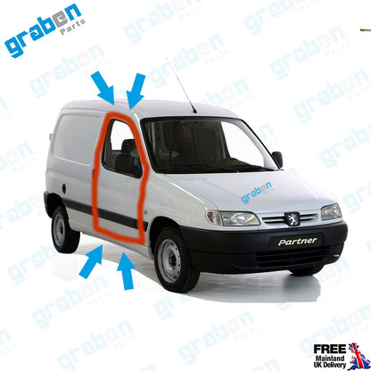 RH / LH FRONT DOOR WEATHERSTRIP RUBBER SEAL FOR PEUGEOT PARTNER / CITROEN BERLINGO 1996-2008