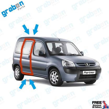 RH / LH SLIDING DOOR WEATHERSTRIP RUBBER SEAL FOR PEUGEOT PARTNER / CITROEN BERLINGO 1996-2008