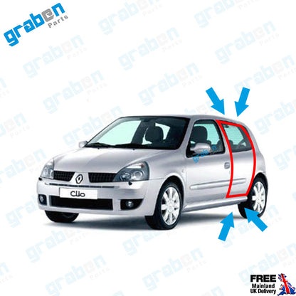 RH / LH REAR DOOR WEATHERSTRIP RUBBER SEAL FOR RENAULT CLIO I / CLIO II 1990-2005