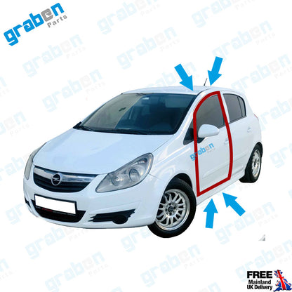 RH / LH FRONT DOOR WEATHERSTRIP RUBBER SEAL FOR OPEL / VAUXHALL CORSA D 2007-2015