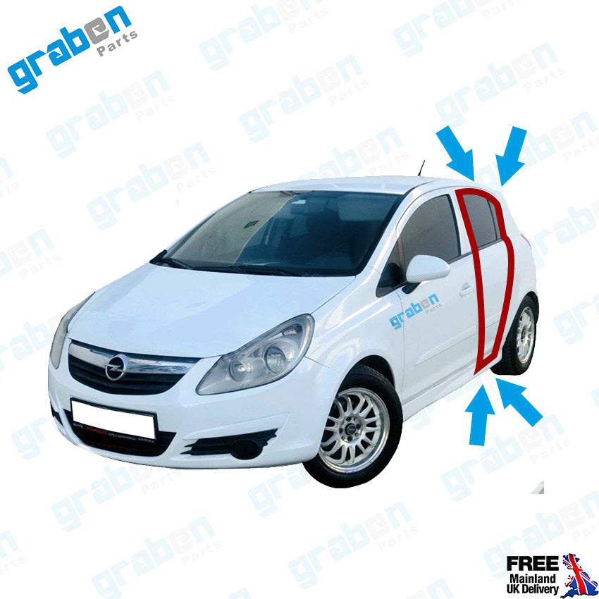 RH / LH REAR DOOR WEATHERSTRIP RUBBER SEAL FOR OPEL / VAUXHALL CORSA D 2007-2015