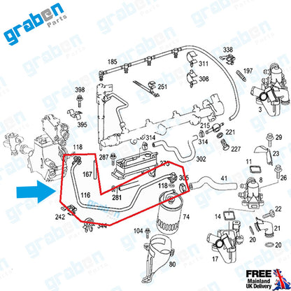 Fuel Pipe For Mercedes C-Class / T-Model C200 / C220 CDI A 6110704832