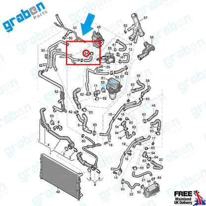 Grabenparts_Cooling Hose Audi Seat Skoda Volkswagen 1.6 Tdi / 2.0 Tdi 04L121058AC 04L121058H_