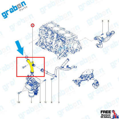 Grabenparts_Cooling Pipe For Dacia Duster / Renault Clio V / Megane IV 1.5 DCi 210475966R_