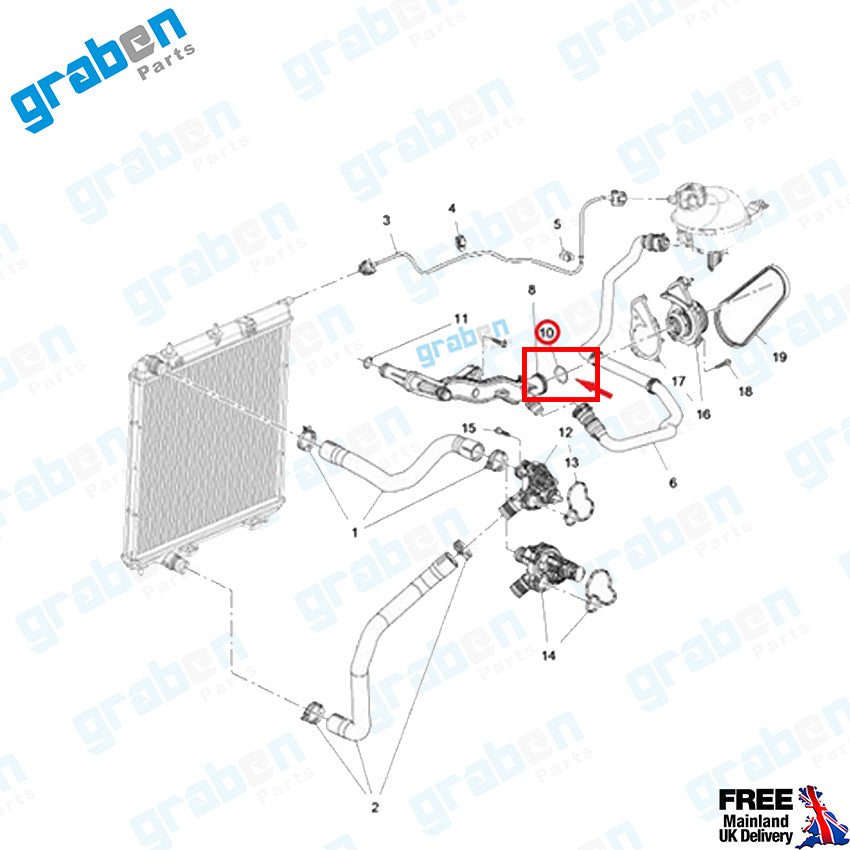 Grabenparts_Cooling / Recirculation Pipe Gasket For Peugeot / Citroen 1.2 Engines 9832143980_