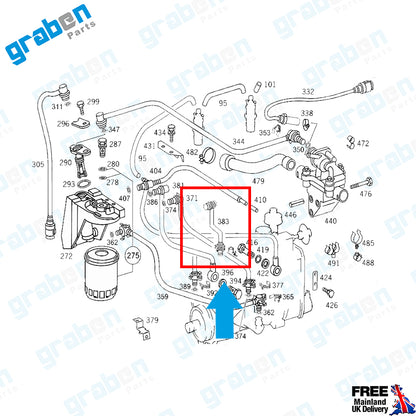 Grabenparts_Fuel Pipe / Feed Line For Mercedes Sprinter / Vito Diesel 1995-2006 A6010704132_